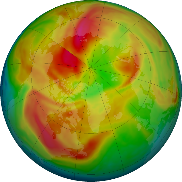 Arctic ozone map for 12 March 2017